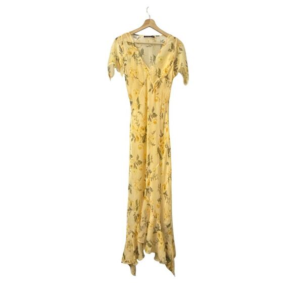 Abercrombie & Fitch Yellow Floral Maxi Dress Medium - Picture 1 of 13